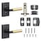 Sure-Loc Hardware Sure-Loc Hardware Levanto Passage Rosette, Flat Black, Smooth Grip in Satin Brass LV101 FBL GRIP-SM SB - alternate 3